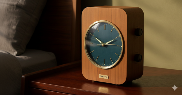 réveil zenith bleu pétrole